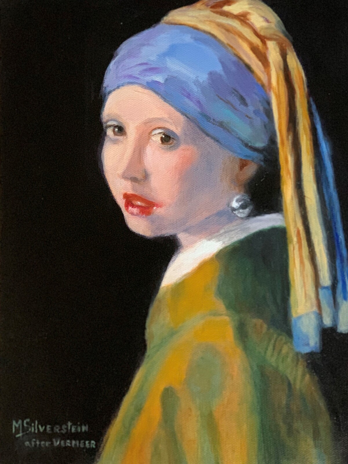 Girl With The Pearl Earring after Vermeer Marilyn Silverstein Art